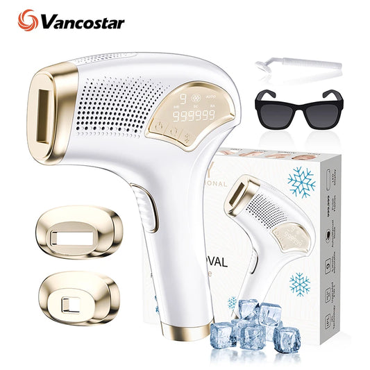 3In1 Cooling Laser Hair Removal for Women Rejuvenation Acne Remove 3 Lamp Caps At-Home Bikini Trimmer for Men IPL Epilator