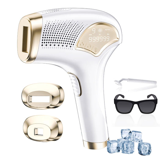 3In1 Cooling Laser Hair Removal for Women Rejuvenation Acne Remove 3 Lamp Caps At-Home Bikini Trimmer for Men IPL Epilator